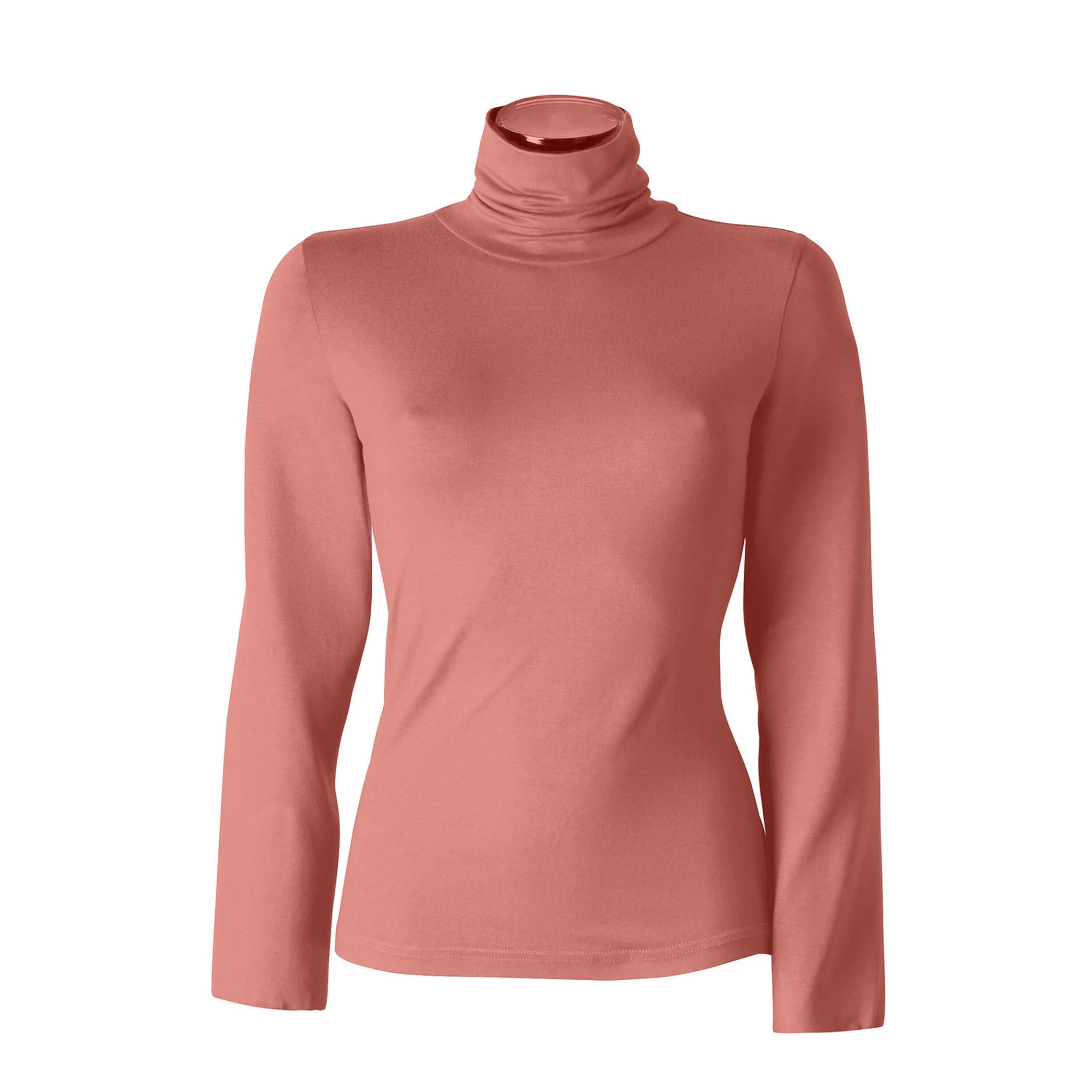 T-Shirt En Topje|Trui En Vest<Blancheporte Coltrui in effen stretchkatoen terracotta