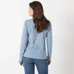 T-Shirt En Topje|Trui En Vest<Blancheporte Coltrui in effen stretchkatoen grijsblauw