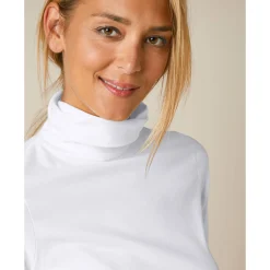 T-Shirt En Topje|Trui En Vest<Blancheporte Coltrui in effen stretchkatoen gebroken wit