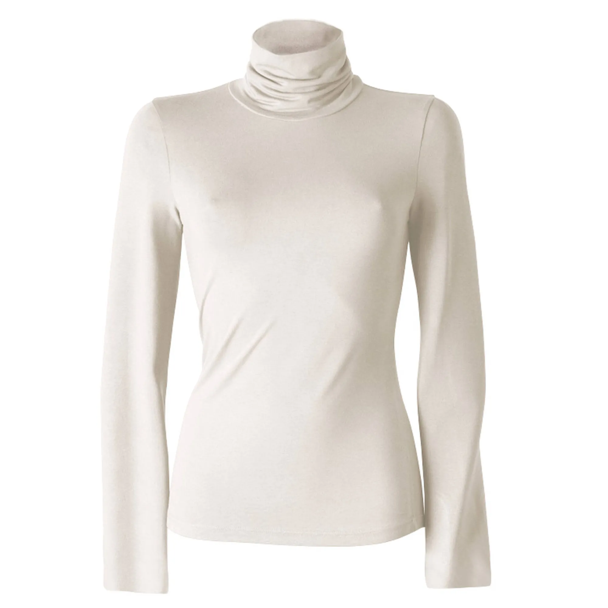 T-Shirt En Topje|Trui En Vest<Blancheporte Coltrui in effen stretchkatoen gebroken wit