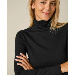 T-Shirt En Topje|Trui En Vest<Blancheporte Coltrui in effen stretchkatoen zwart
