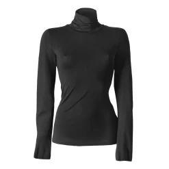 T-Shirt En Topje|Trui En Vest<Blancheporte Coltrui in effen stretchkatoen zwart