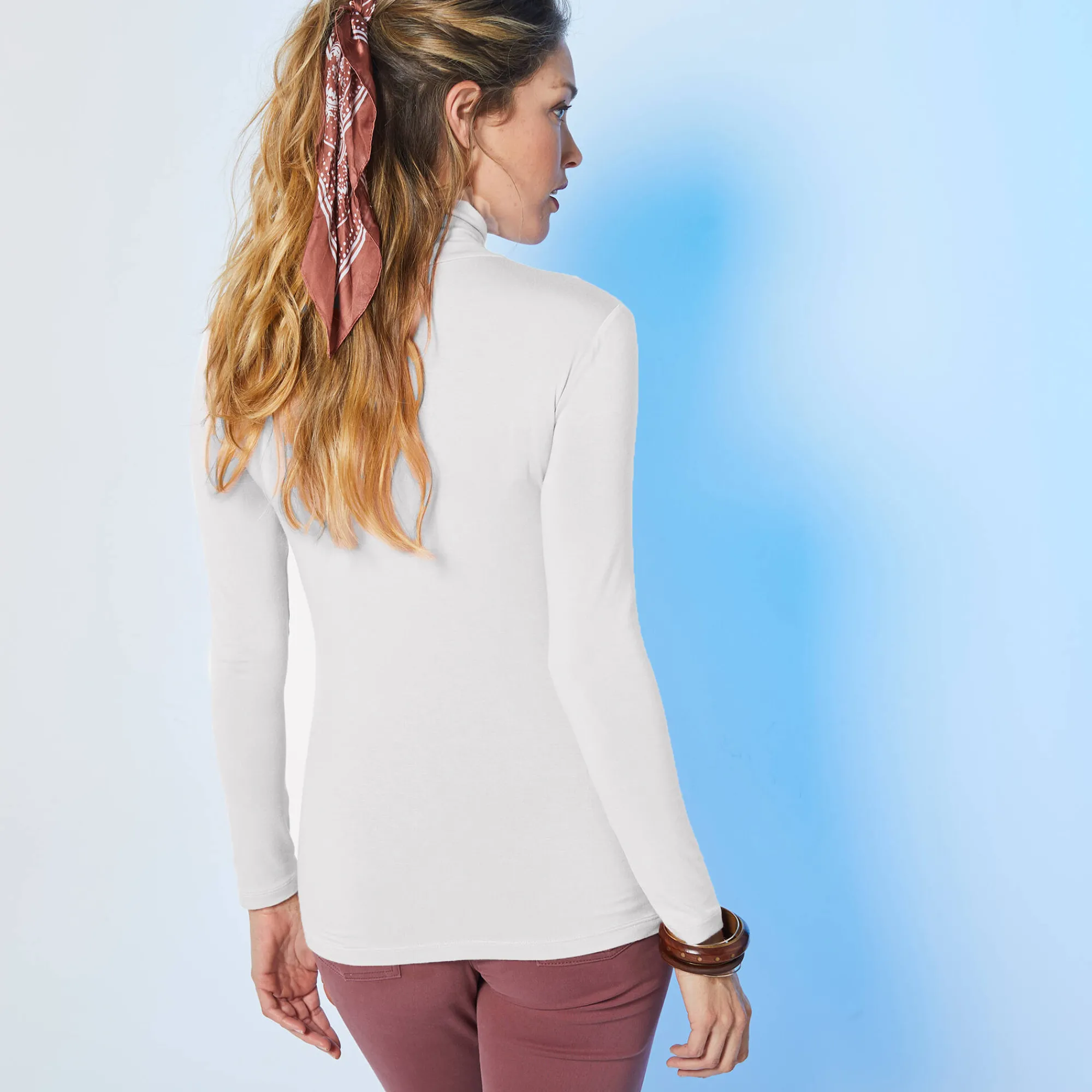 T-Shirt En Topje|Trui En Vest<Blancheporte Coltrui in stretch gebroken wit