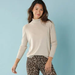 Trui En Vest<Blancheporte Coltrui, kleine lengtes beige