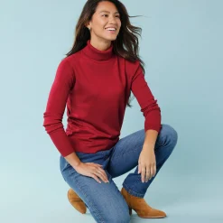 Trui En Vest<Blancheporte Coltrui, kleine lengtes granaatrood