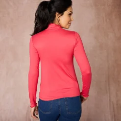 T-Shirt En Topje|Trui En Vest<Blancheporte Coltrui, opstaand kraagje met krulrandje, effen roze