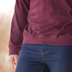 T-Shirt, Hemd En Polo<Blancheporte Comfortabel Henley T-shirt met lange mouwen - set van 2 wijnrood + kaki