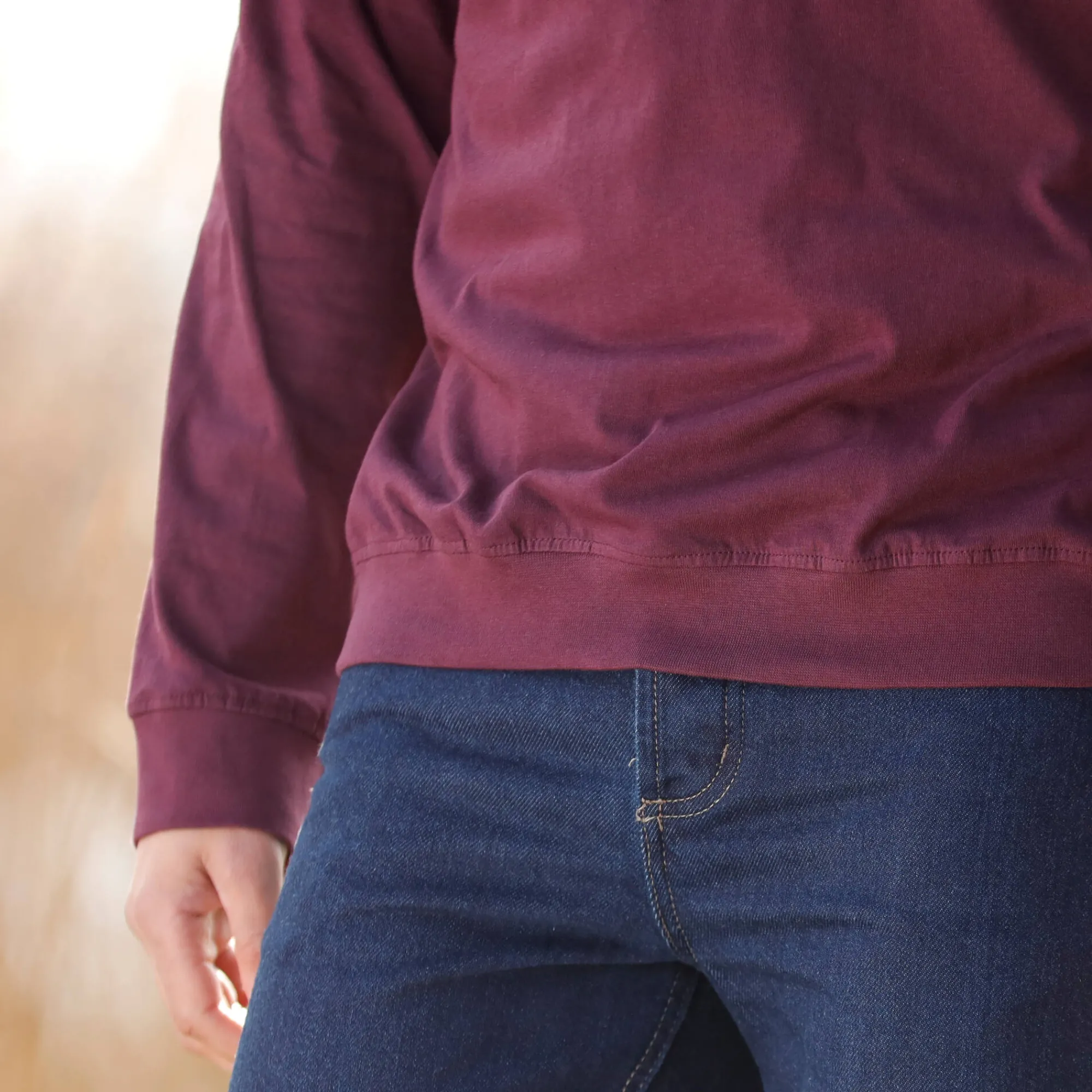 T-Shirt, Hemd En Polo<Blancheporte Comfortabel Henley T-shirt met lange mouwen - set van 2 wijnrood + kaki