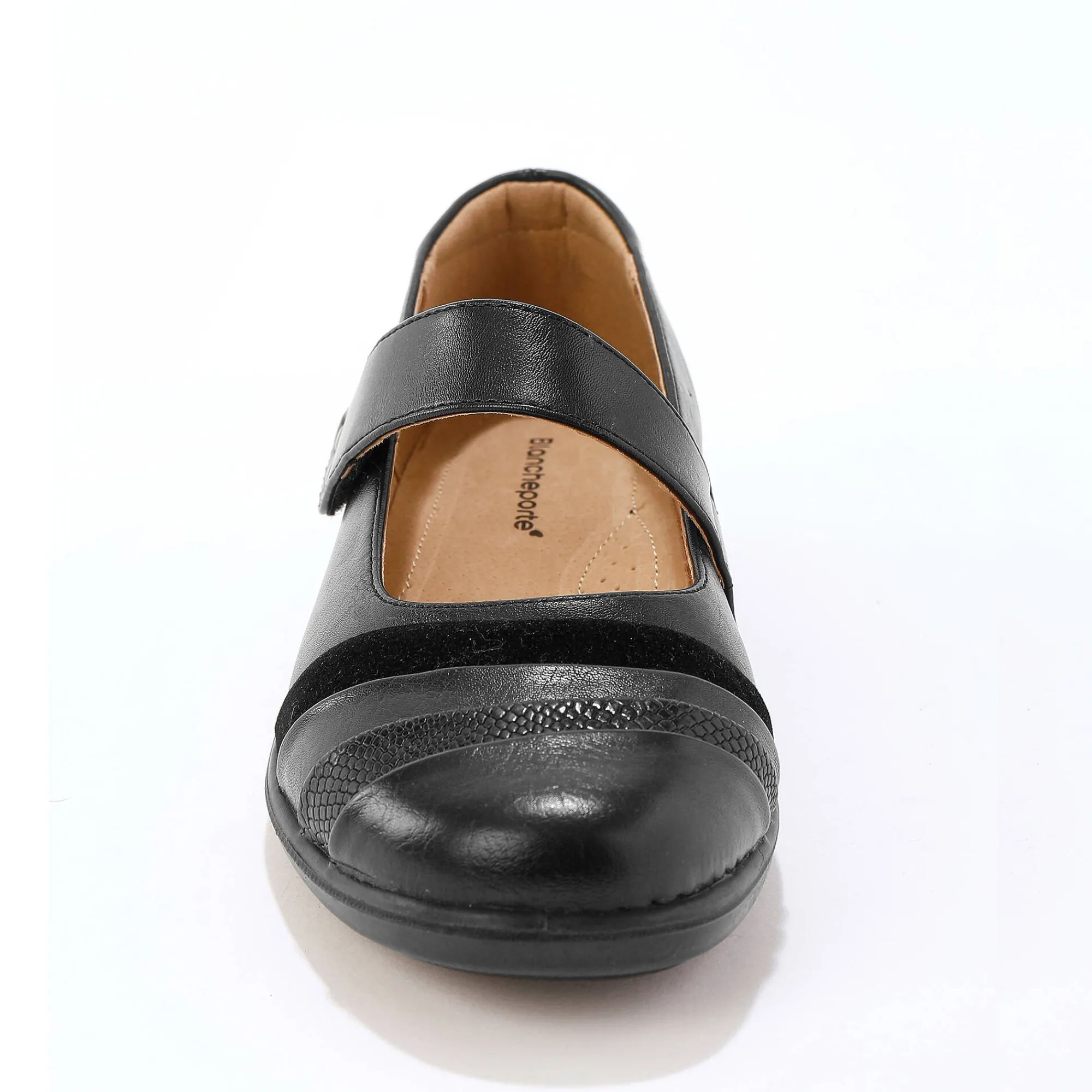 Ballerina's|Schoenen<Blancheporte Comfortabele, brede schoenen met scratchsluiting zwart