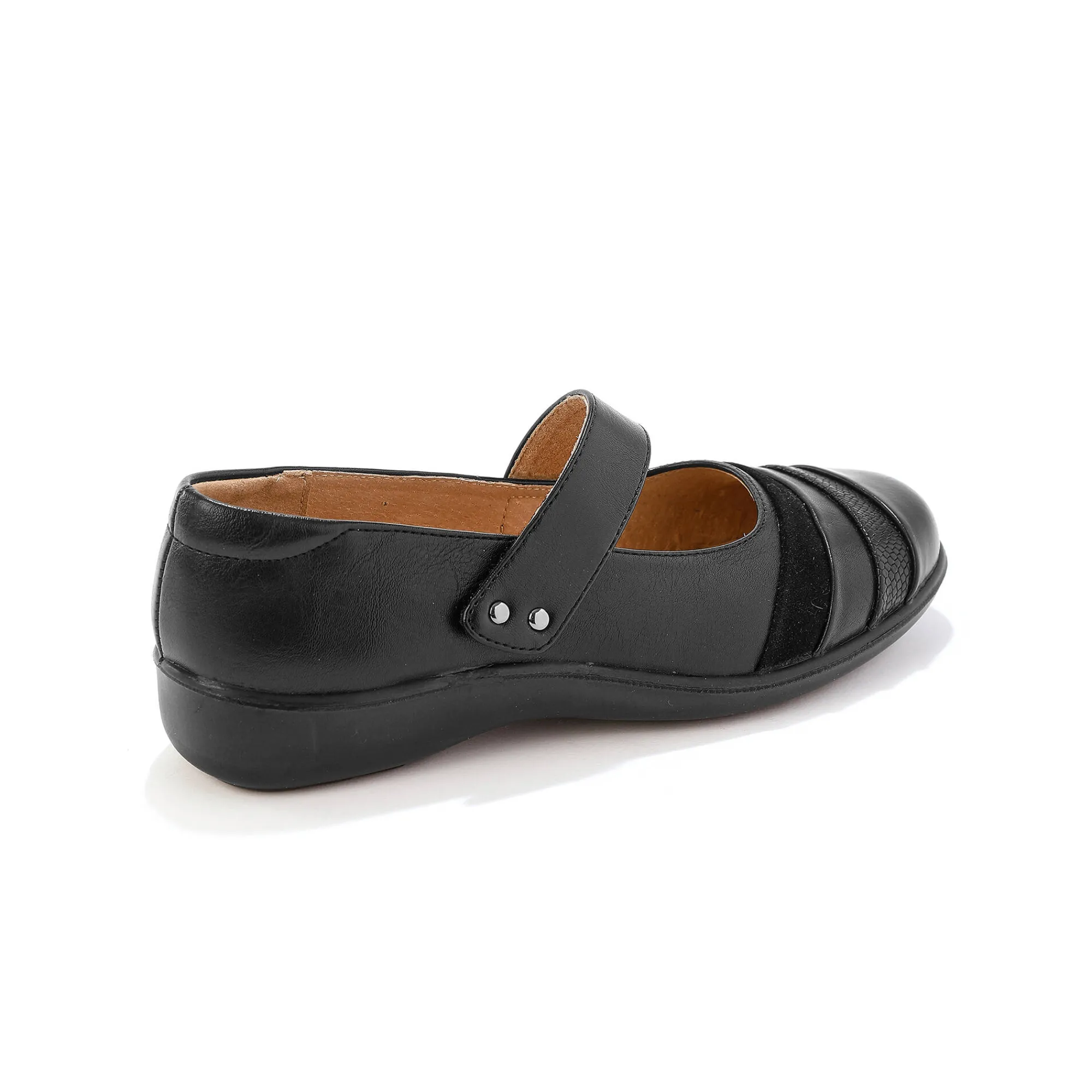 Ballerina's|Schoenen<Blancheporte Comfortabele, brede schoenen met scratchsluiting zwart