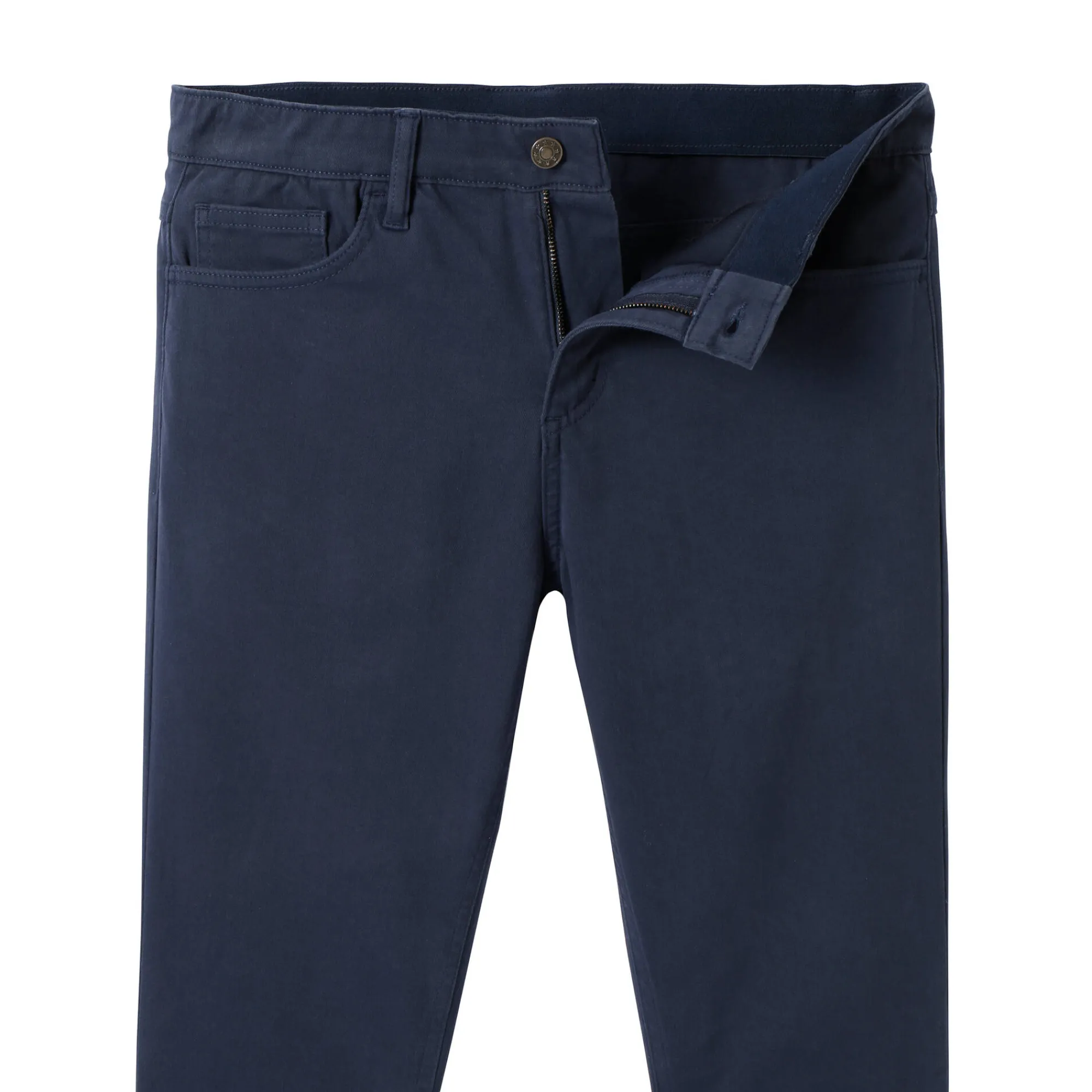 Broek<Blancheporte Comfortabele broek met 5 zakken en elastische tailleband, in gabardine - L32 marine