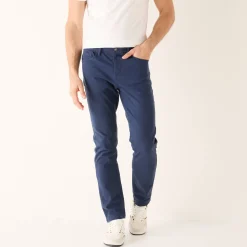Broek<Blancheporte Comfortabele broek met 5 zakken en elastische tailleband, in gabardine - L30 marine