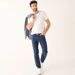 Broek<Blancheporte Comfortabele broek met 5 zakken en elastische tailleband, in gabardine - L30 marine