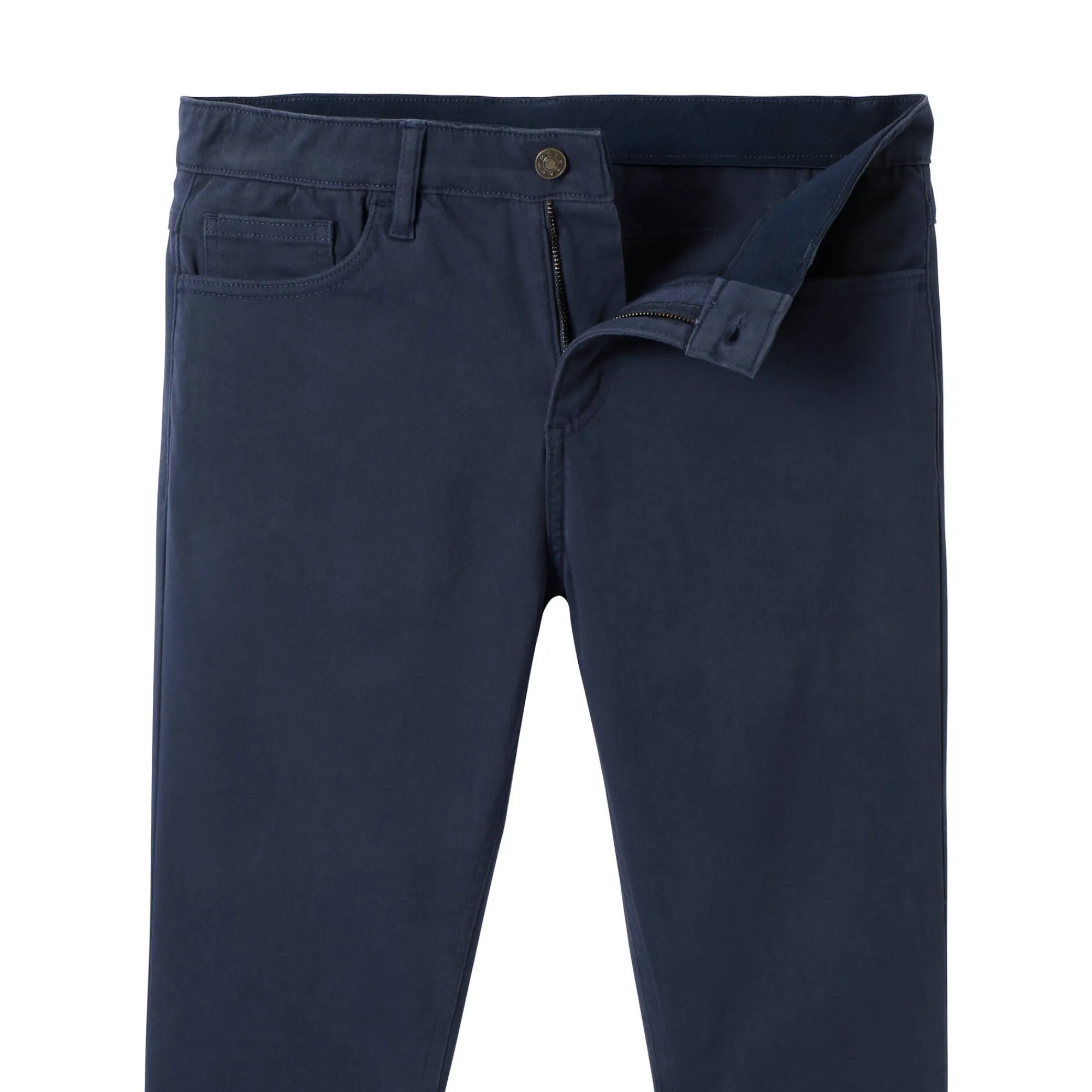 Broek<Blancheporte Comfortabele broek met 5 zakken en elastische tailleband, in gabardine - L30 marine
