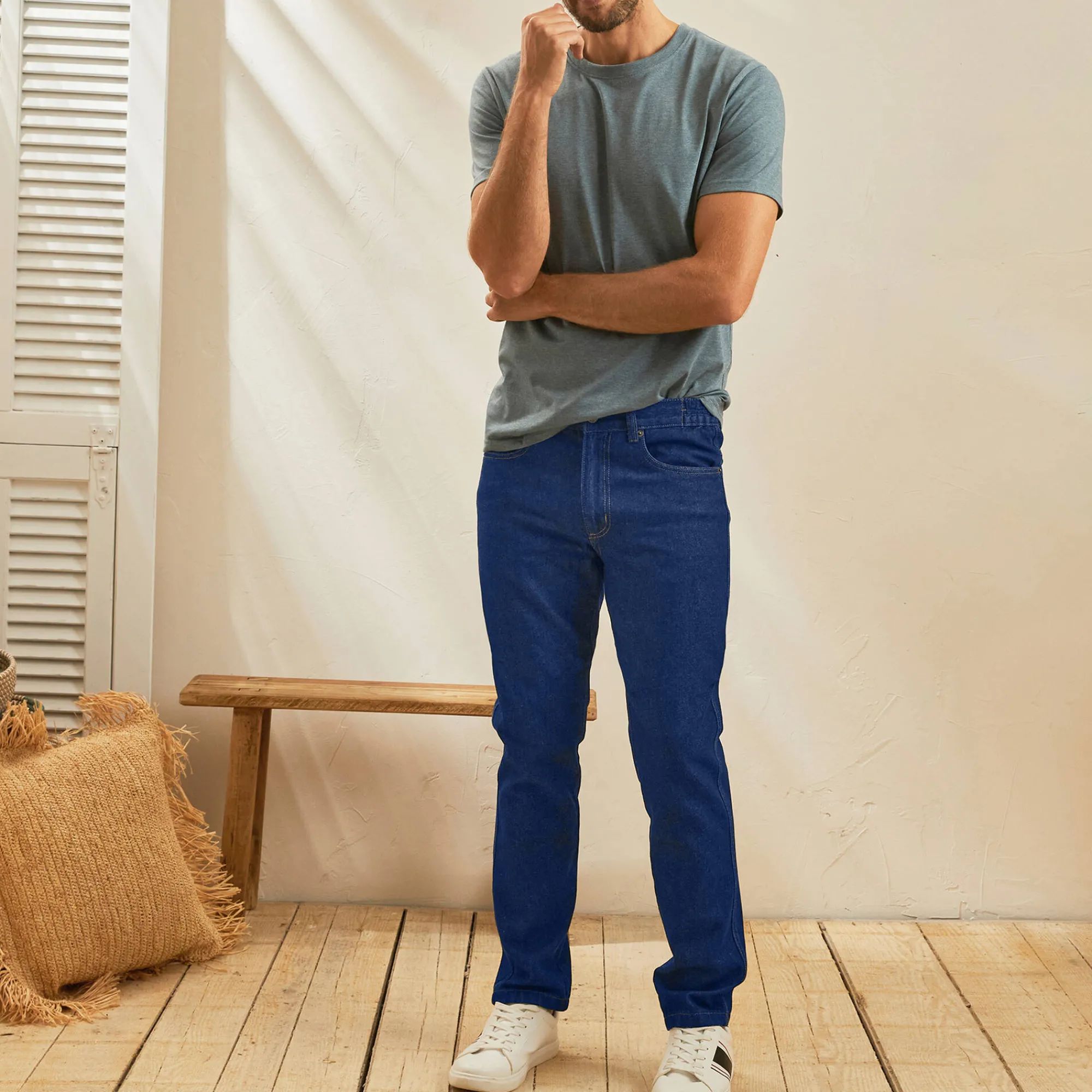 Jeans<Blancheporte Comfortabele jeans met elastische tailleband - binnenpijplengte 82 cm raw