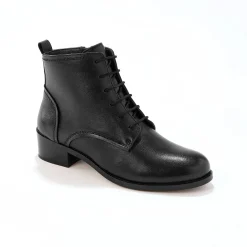 Bottines En Boots|Schoenen<Blancheporte Comfortabele leren bottines met veters zwart