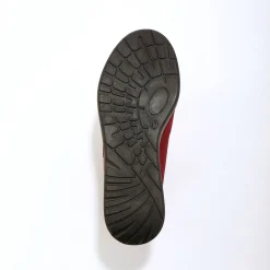 Baskets En Sneakers|Schoenen<Blancheporte Comfortabele leren sneakers met sleehak, LWG gecertificeerd bordeaux