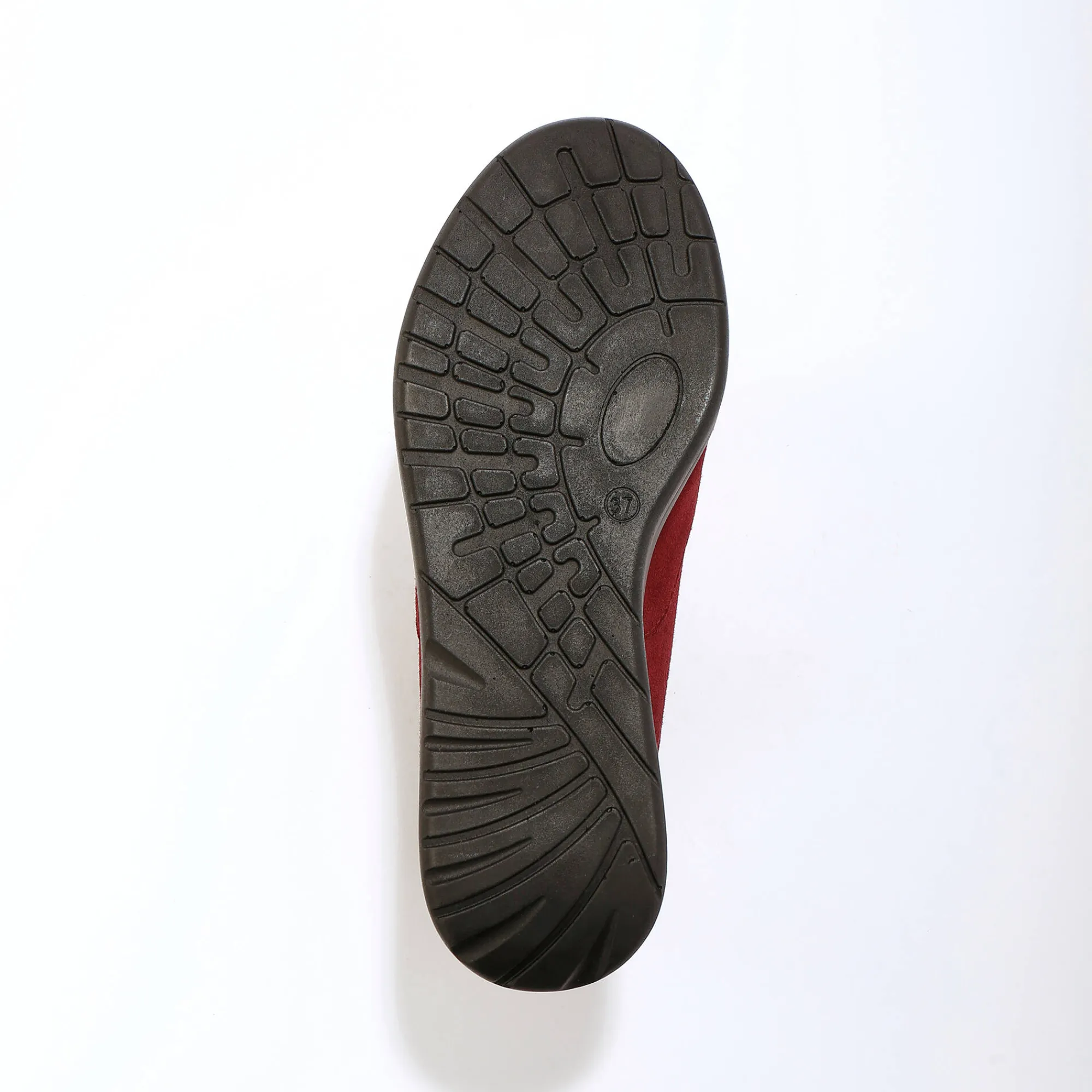 Baskets En Sneakers|Schoenen<Blancheporte Comfortabele leren sneakers met sleehak, LWG gecertificeerd bordeaux