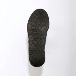 Baskets En Sneakers|Schoenen<Blancheporte Comfortabele leren sneakers met sleehak, LWG gecertificeerd grijsblauw
