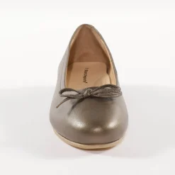 Ballerina's|Schoenen<Blancheporte Comfortabele platte ballerina's in leer - bronskleur