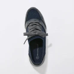Baskets En Sneakers|Schoenen<Blancheporte Comfortabele sneakers met fantasietricot blauw