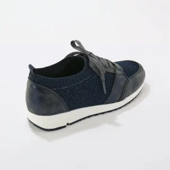 Baskets En Sneakers|Schoenen<Blancheporte Comfortabele sneakers met fantasietricot blauw