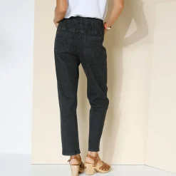 Jeans<Blancheporte Comfortabele stretchjeans in 'mom' model, elastische taille zwart