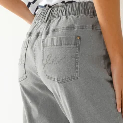 Jeans<Blancheporte Comfortabele stretchjeans in 'mom' model, elastische taille grijs