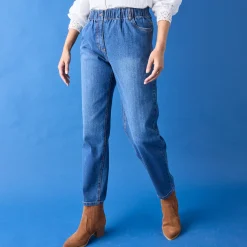 Jeans<Blancheporte Comfortabele stretchjeans in 'mom' model, elastische taille stone