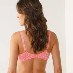 Beha<Confidence Lingerie Coria katoenen kanten bh met bloemenprint - beugel roze