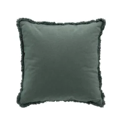 Kussen<Blancheporte Coussin uni met franjes verbena
