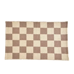 Tapijt<Blancheporte Decoratief tapijt met dambordmotief taupe / zandkleur