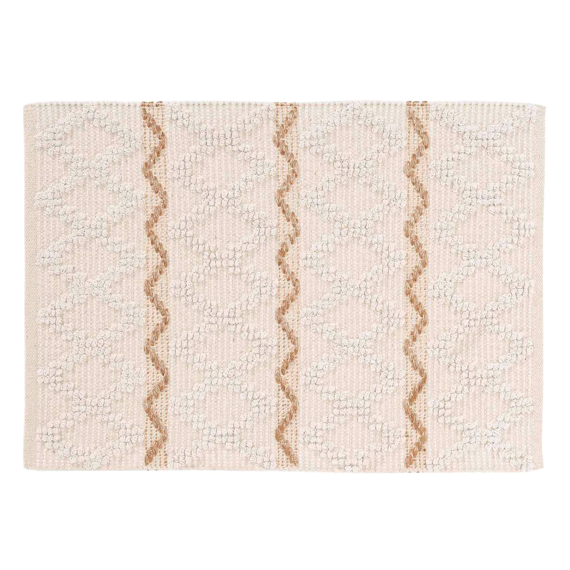 Tapijt<Blancheporte Decoratief tapijt met reliëf en ruitenmotieven beige / ecru