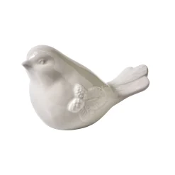 Decoratieartikel<Blancheporte Decoratieve vogel in keramiek grijsbeige