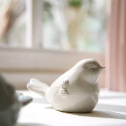 Decoratieartikel<Blancheporte Decoratieve vogel in keramiek grijsbeige