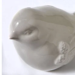 Decoratieartikel<Blancheporte Decoratieve vogel in keramiek grijsbeige