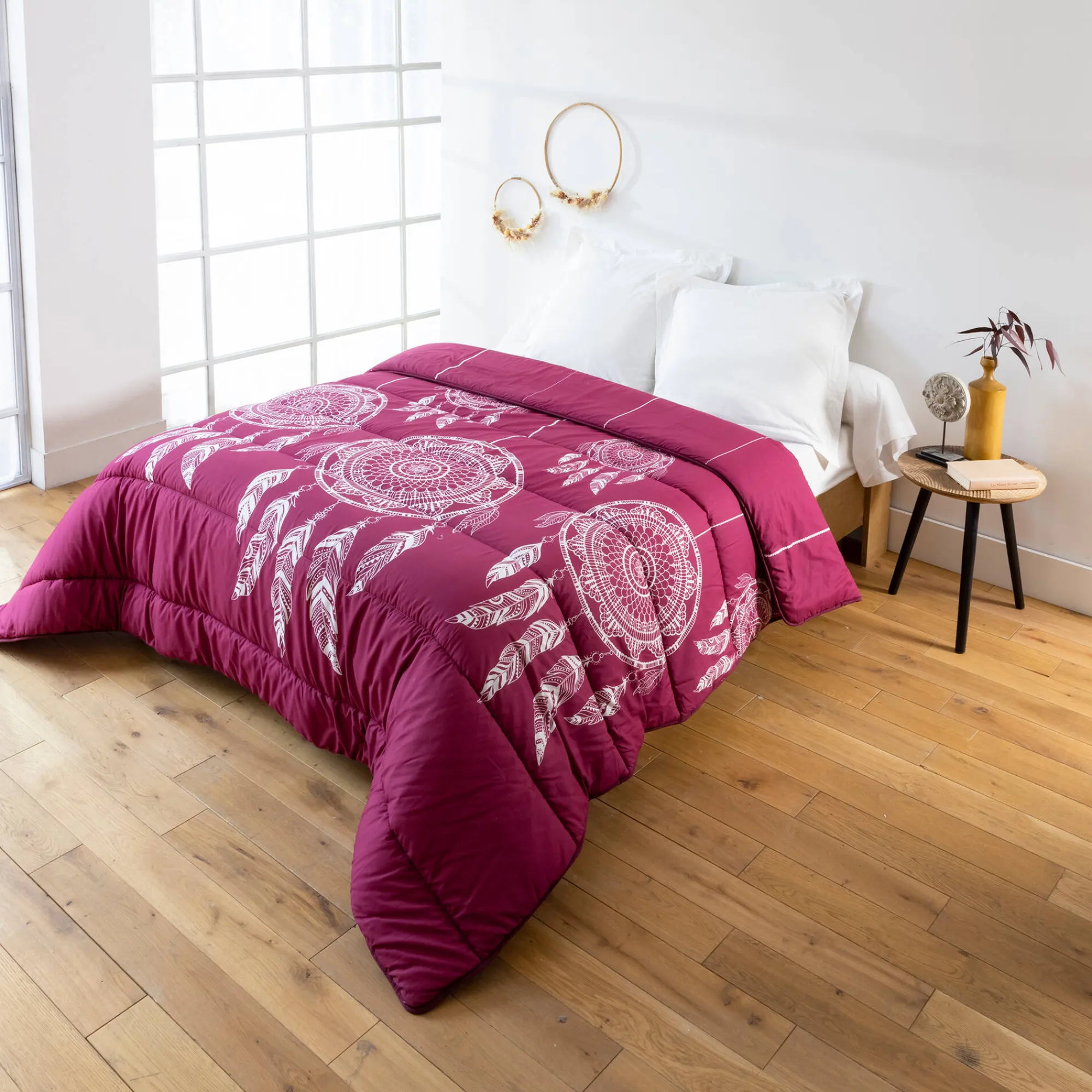Dekbed<Blancheporte Dekbed in bedrukt katoen Tea - 400 g/m2 pruim