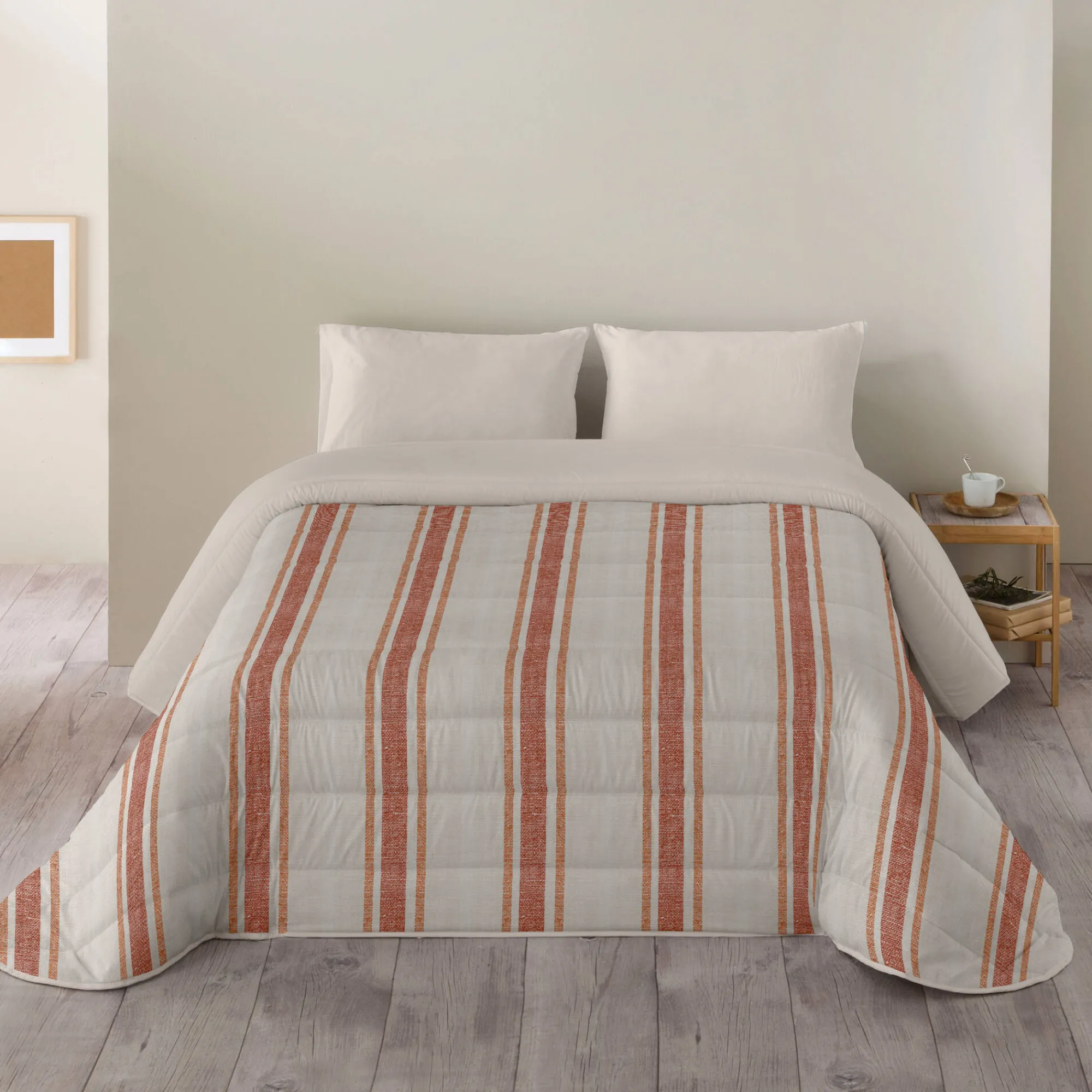 Dekbed<Blancheporte Dekbed in microvezel met bajadèrestrepen 200 g/m² bruin / beige