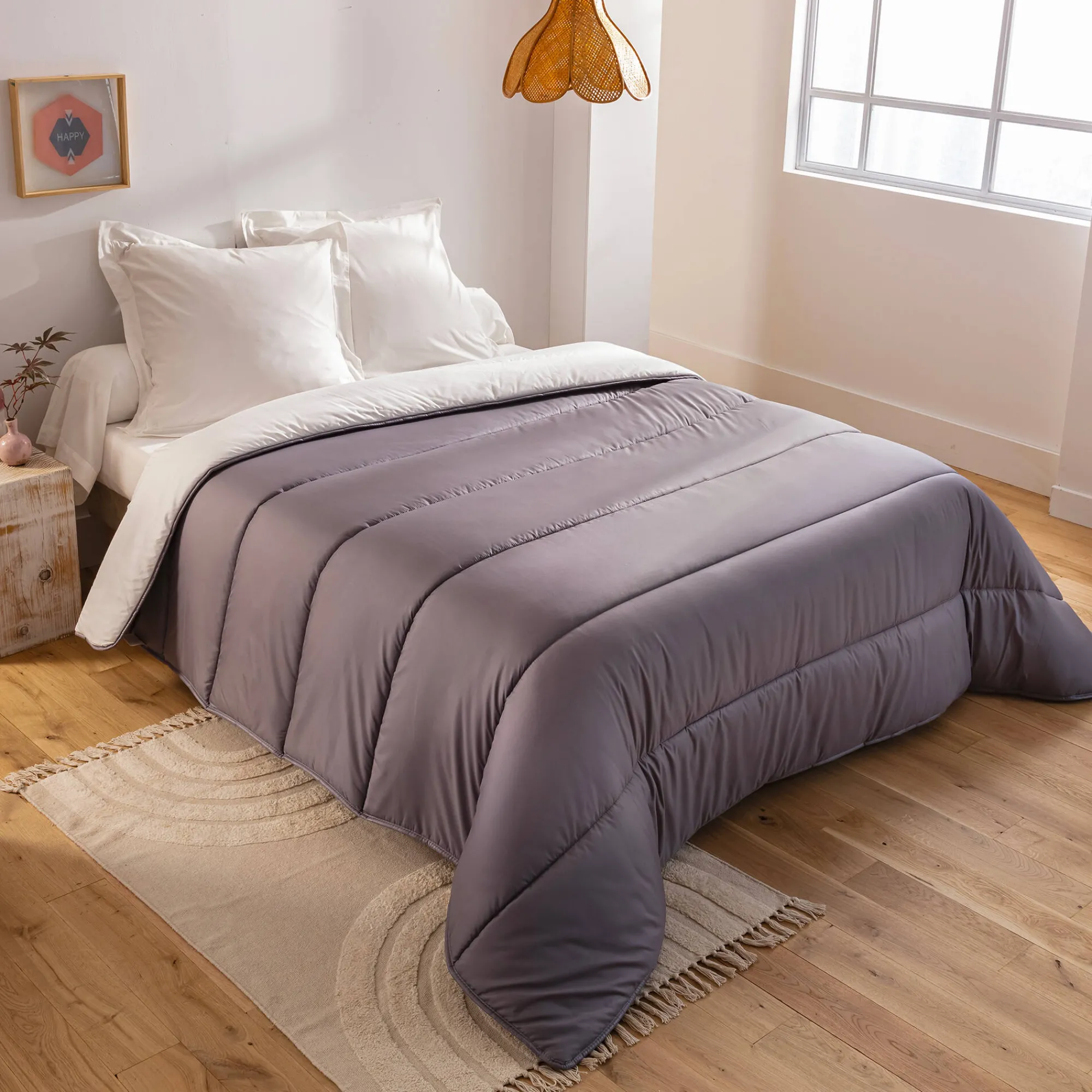 Dekbed<Blancheporte Dekbed in microvezel met Pastel print 200g/m2 roze