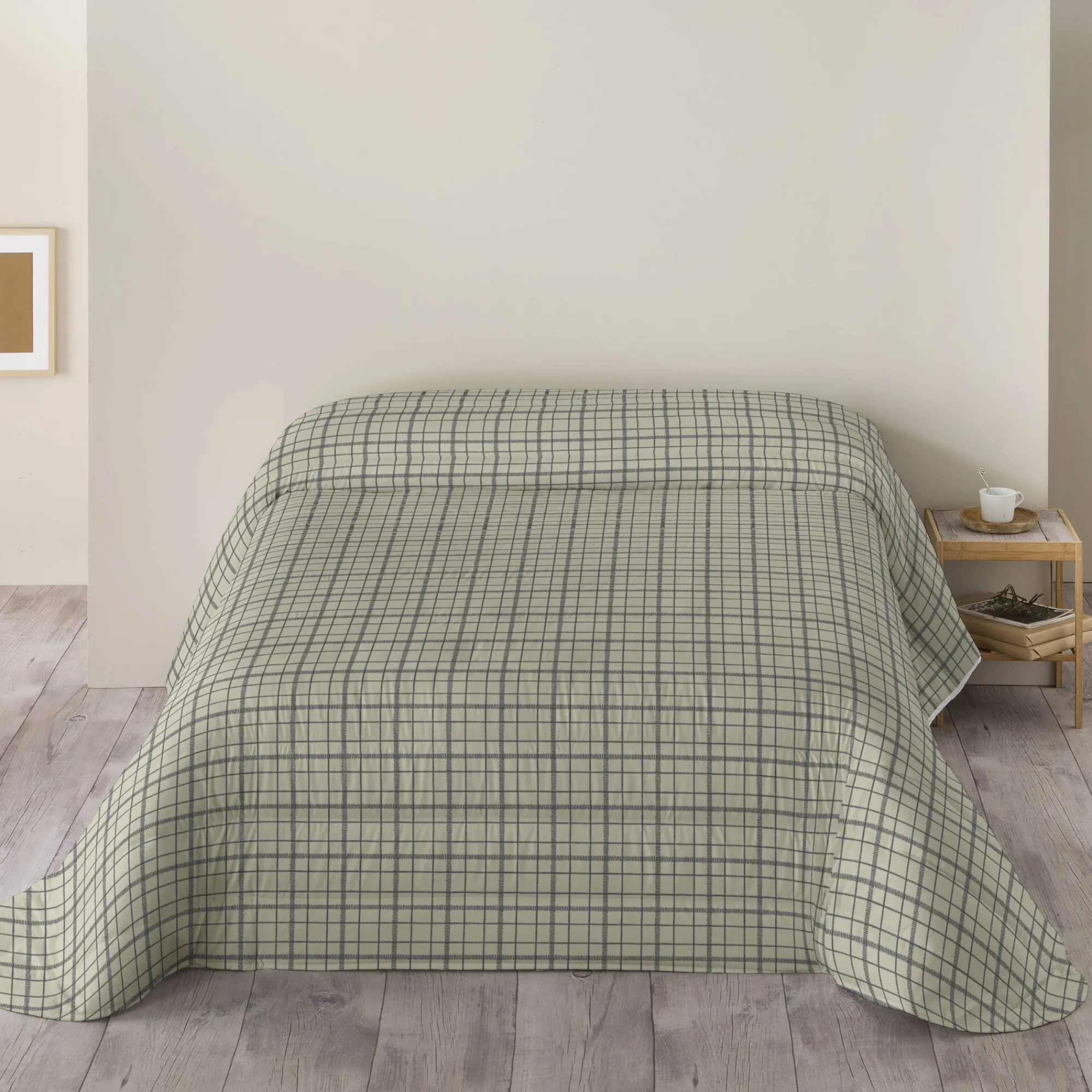 Dekbed<Blancheporte Dekbed in microvezel met ruitenprint 200 g/m² beige / taupe