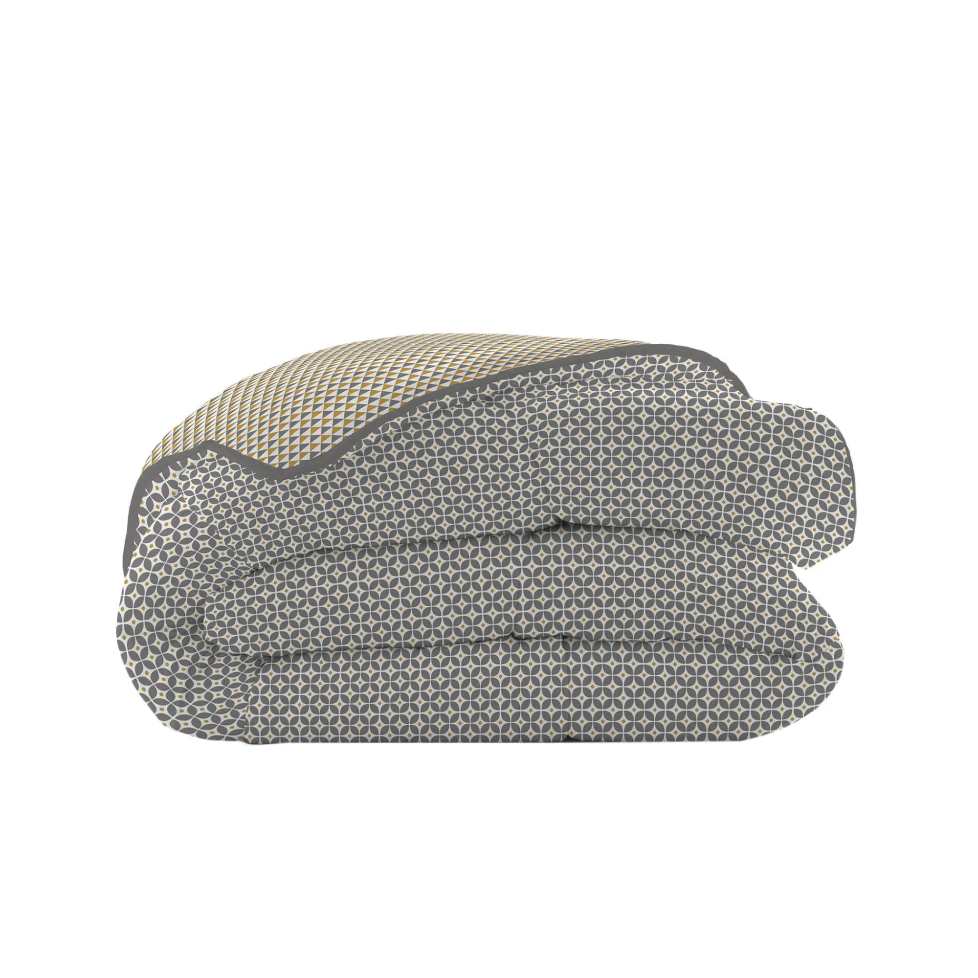 Dekbed<Blancheporte Dekbed in microvezel met grafische microprint 200 g/m² grijs / geel