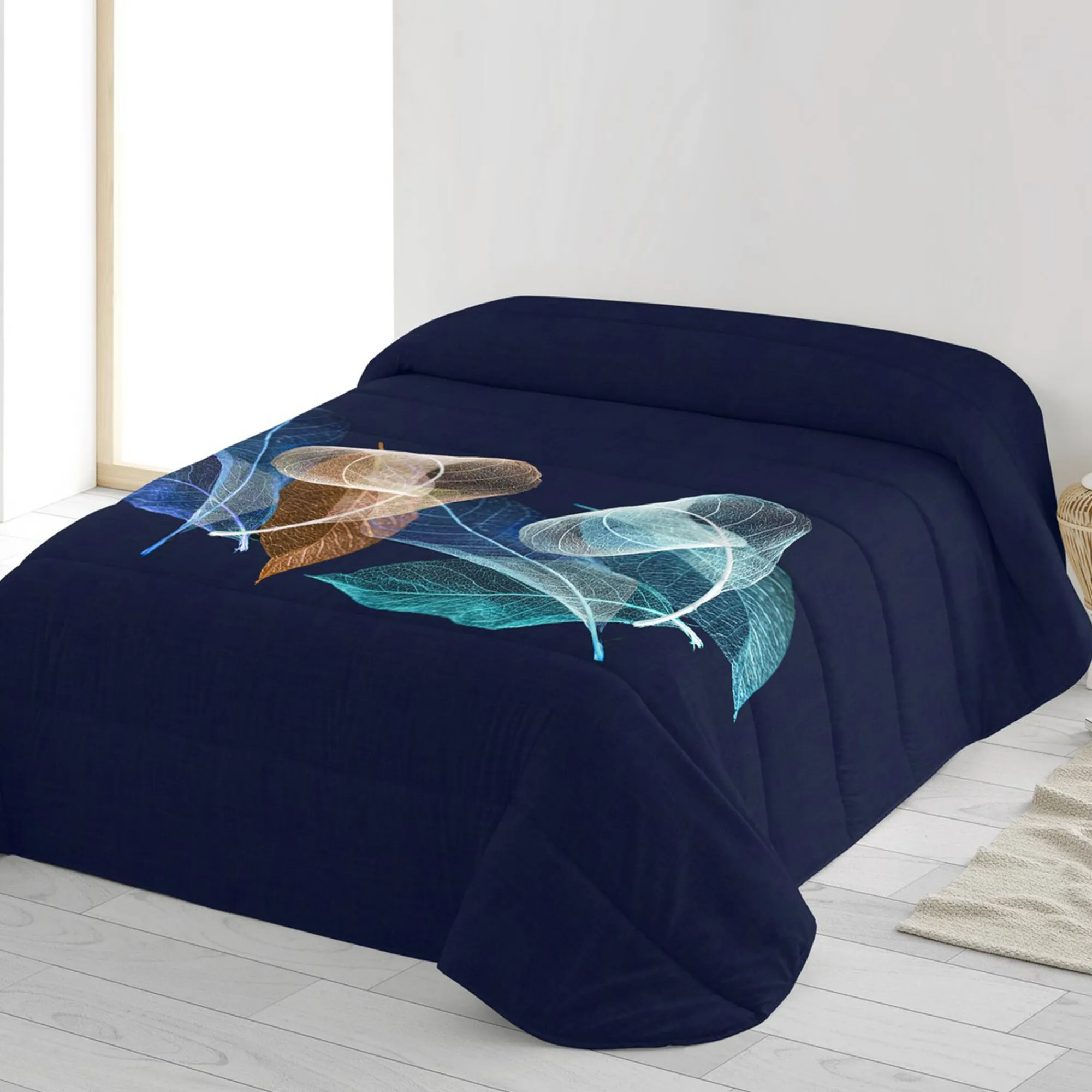 Dekbed<Blancheporte Dekbed in microvezel met 'harmonie' print, 200 g/m2 blauw