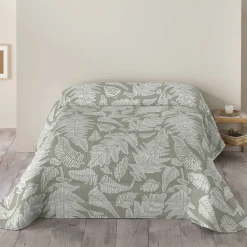 Dekbed<Blancheporte Dekbed in microvezel met herbarium-print 200 g/m² groen / beige