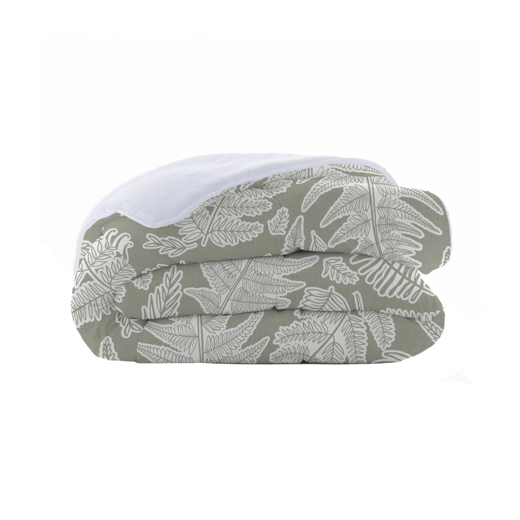 Dekbed<Blancheporte Dekbed in microvezel met herbarium-print 200 g/m² groen / beige