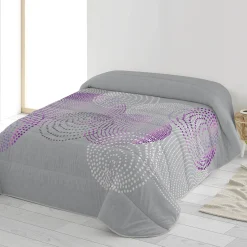 Dekbed<Blancheporte Dekbed in microvezel met grafische cirkelprint, 200 g/m2 grijs / parma