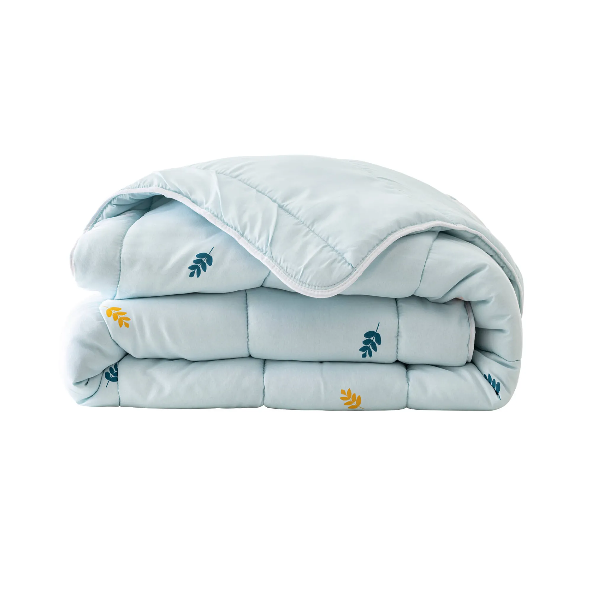 Dekbed<Blancheporte Dekbed in microvezel met bladerenprint 400 g/m2 watergroen