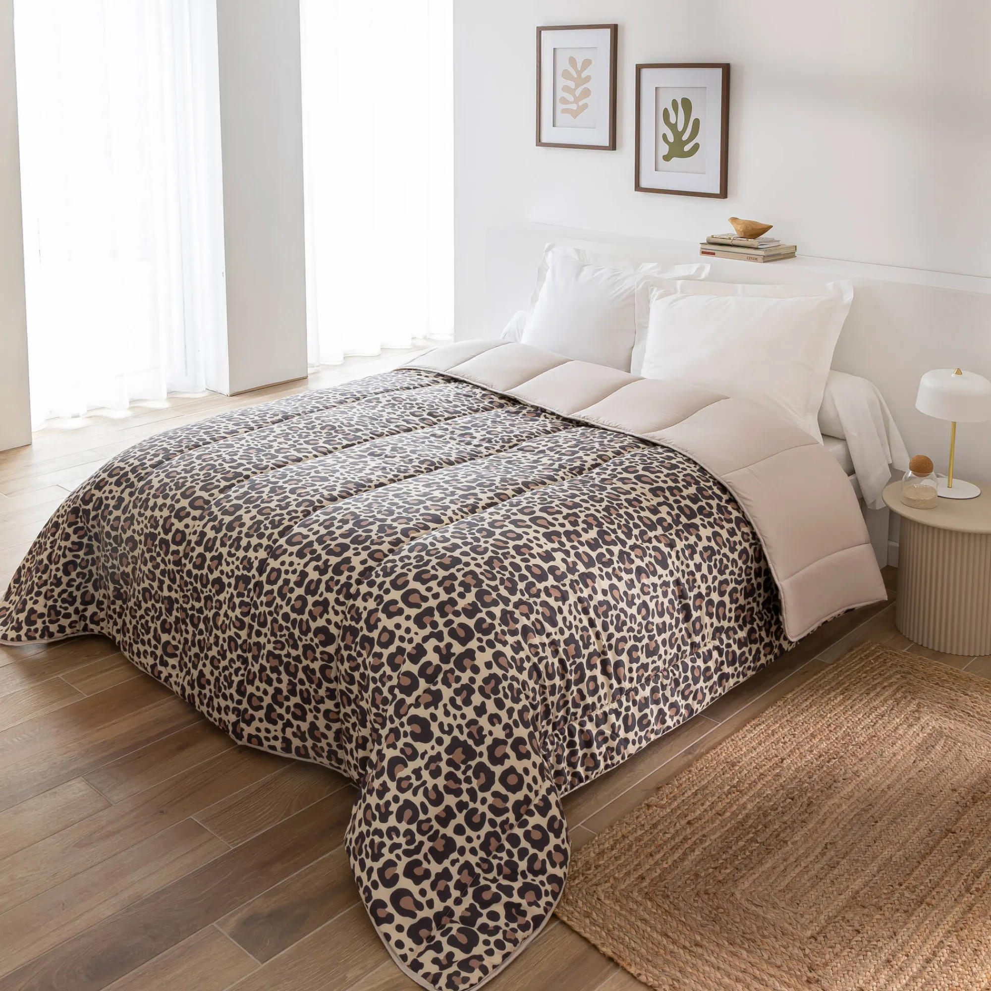 Dekbed<Blancheporte Dekbed in microvezel met luipaardmotief, 200g/m2 beige / zwart