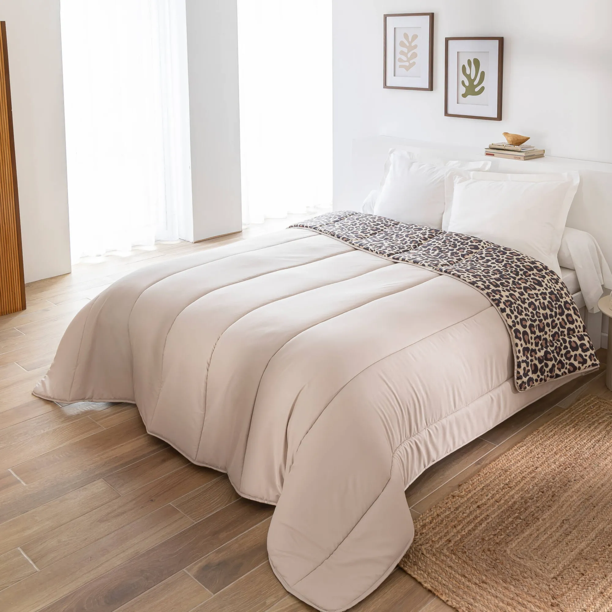 Dekbed<Blancheporte Dekbed in microvezel met luipaardmotief, 200g/m2 beige / zwart