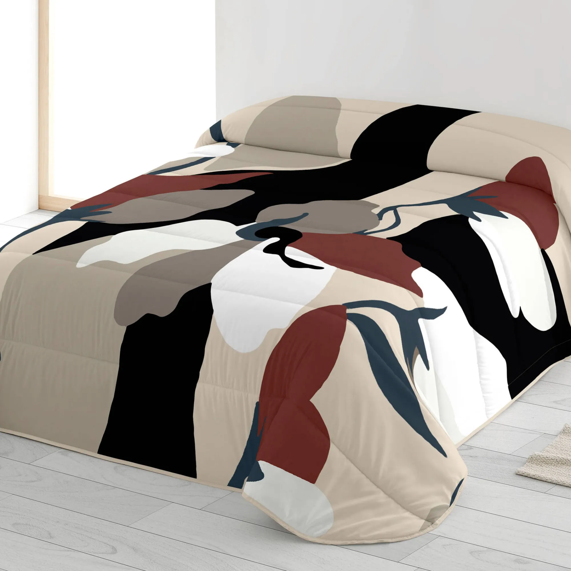 Dekbed<Blancheporte Dekbed in microvezel, moderne print, 200 g/m² bordeaux / ecru