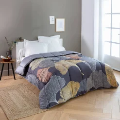 Dekbed<Blancheporte Dekbed in polyester met Gingko print - 400g/m2 zwart